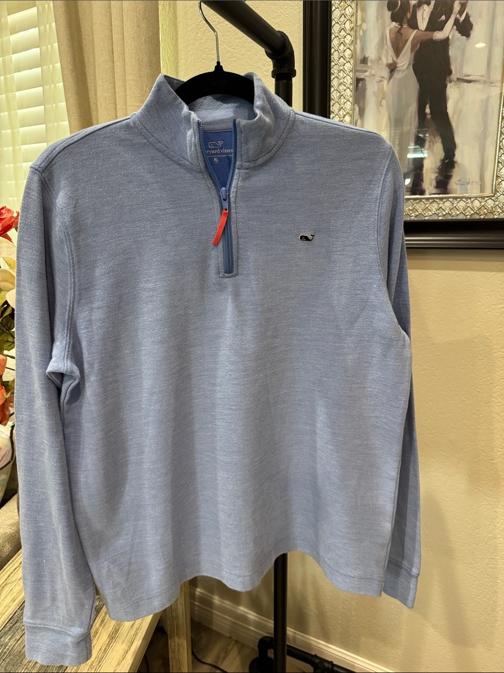 Vineyard Vines Men’s Pale Blue Quarter-Zip Pullover